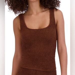 NWT Steve Madden Fuzzy Brown Tank Top sz L